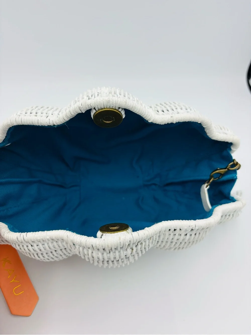 KAYU  Jen Straw Shell Clutch Bag